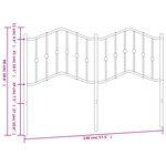 vidaXL Tête de lit métal noir 140 cm