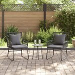 vidaXL Ensemble de salle à manger pour jardin 3 Pièces Noir  Anthracite