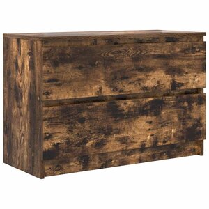 vidaXL Meuble TV chêne fumé 80x35x54 cm bois d'ingénierie