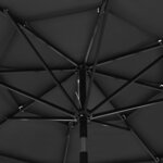 vidaXL Parasol à 3 niveaux avec mât en aluminium Anthracite 3 m