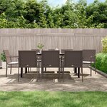 vidaXL Ensemble à manger de jardin 9 Pièces coussins résine tressée acier
