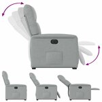 vidaXL Fauteuil inclinable électrique gris clair tissu