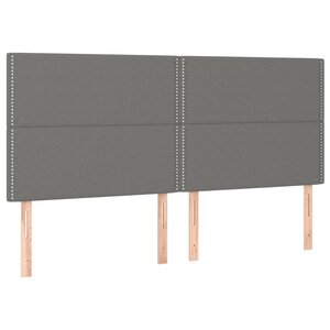 vidaXL Tête de lit Gris foncé 200x5x118/128 cm Tissu