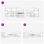 vidaXL Ensemble de canapés d'extérieur 6 Pièces Naturel et Beige
