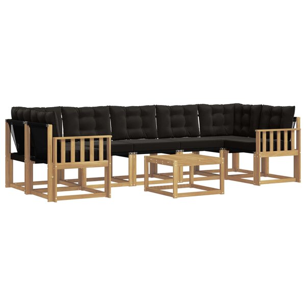 vidaXL Ensemble de canapés d'extérieur 8 pc Blanc et noir