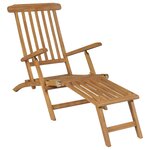 vidaXL Chaises de terrasse avec repose-pied 2 Pièces Bois de teck solide