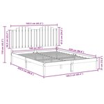 vidaXL Cadre de lit extra long sans matelas 160x220 cm bois massif