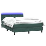 vidaXL Sommier à lattes de lit et matelas et LED vert foncé 140x210cm velours