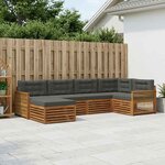 vidaXL Ensemble de canapés d'extérieur 6 Pièces Naturel et Anthracite