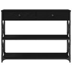 Table Console vidaXL Noir Chêne 100x28x75 cm Bois d'ingénierie et Acier