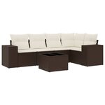 vidaXL Salon de jardin avec coussins 6 Pièces marron résine tressée
