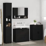 vidaXL Ensemble de mobilier de salle de bain avec tiroir 4 Pièces Noir