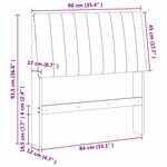 vidaXL Tête de lit capitonnée Gris clair 90 cm Pin massif
