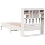 vidaXL Lit bibliothèque sans matelas blanc 90x190cm bois de pin massif