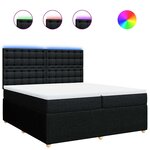 vidaXL Sommier à lattes de lit avec matelas Noir 200x200 cm Tissu