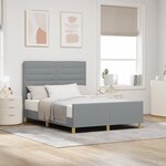 Cadre de Lit vidaXL en Gris clair  140x200 cm  Tissu