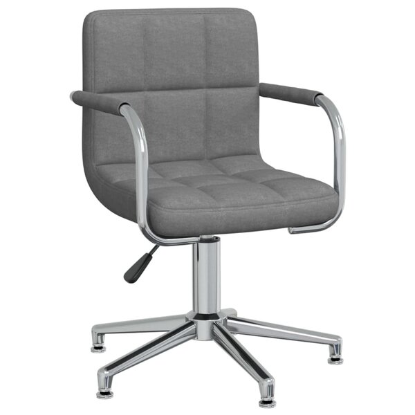 vidaXL Chaise pivotante de salle à manger Gris clair Tissu