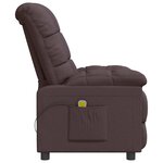 vidaXL Fauteuil de massage Marron foncé Tissu