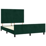 vidaXL Cadre de lit sans matelas vert foncé 140x190 cm velours