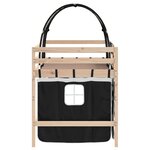 vidaXL Lit mezzanine enfants et tunnel blanc/noir 90x190 cm pin massif