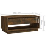 vidaXL Table basse Chêne fumé 102 5x55x44 cm Bois d'ingénierie