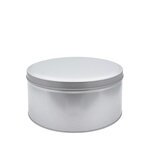 Boîte ronde alimentaire en fer blanc verni  diamètre 17 cm hauteur 8 cm