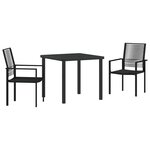 vidaXL Ensemble de salle à manger pour jardin 3 Pièces Noir