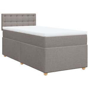vidaXL Sommier à lattes de lit avec matelas Taupe 100x200 cm Tissu