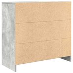 vidaXL Buffet avec tiroir gris béton 80x34x76 cm bois d'ingénierie