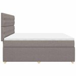 vidaXL Sommier à lattes de lit avec matelas Taupe 200x200 cm Tissu
