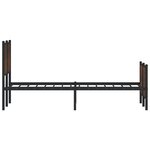 vidaXL Cadre de lit en métal sans matelas chêne marron 140x190 cm
