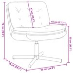 vidaXL Fauteuil relaxant pivotant Crème 63 x 75 x 76 cm Velours