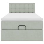 vidaXL Cadre de lit ottoman avec matelas gris clair 80x200 cm velours