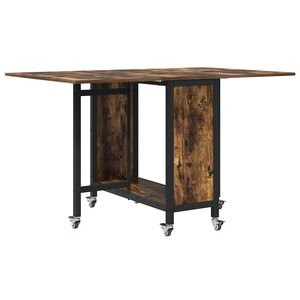 vidaXL Table à manger pliante avec roulettes 130 x 80 x 76 5 cm