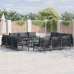 vidaXL Ensemble de canapé de jardin 12 Pièces Anthracite Acier