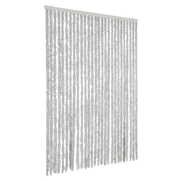 vidaXL Rideau anti-mouches gris 118x220 cm chenille