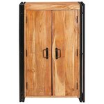 vidaXL Highboard avec portes Marron Bois d'acacia massif et métal