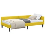 vidaXL Cadre de lit d'angle Jaune 90 cm x 190 cm tissu