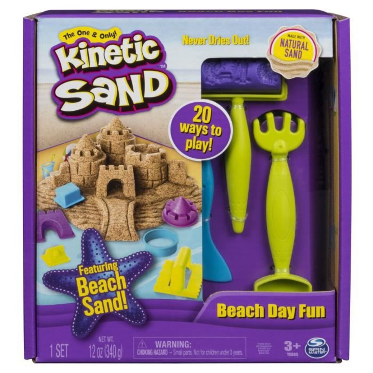 Spin Master Kinetic Sand Sable cinétique, château de sable, sable cinétique  avec plateau, sable magique, sable coloré