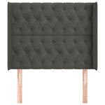 vidaXL Tête de lit avec oreilles Gris foncé 93x16x118/128 cm Velours