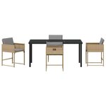 vidaXL Ensemble de salle à manger pour jardin 5 Pièces Beige Poly rotin