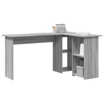 vidaXL Bureau Gris Sonoma 142 x 102 x 73 cm Bois d'ingénierie
