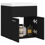 vidaXL Armoire d'évier avec lavabo intégré Noir Aggloméré