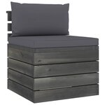 vidaXL Salon palette de jardin 3 Pièces avec coussins Bois de pin massif