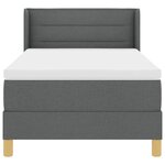 vidaXL Lit à Ressorts avec matelas Gris foncé 80 x 200 cm tissu