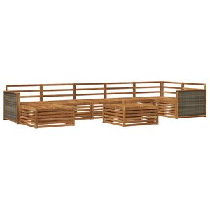 vidaXL Ensemble de canapés d'extérieur 8 Pièces Naturel