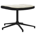 vidaXL Chaise de relaxation avec tabouret Blanc crème Velours et PVC