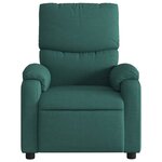 vidaXL Fauteuil inclinable de massage vert foncé tissu