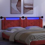 vidaXL Tête de lit suspendue Avec lumière LED Rouge Simili cuir