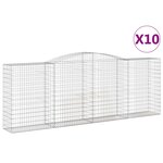 vidaXL Paniers à gabions arqués 10 Pièces 400x50x140/160 cm Fer galvanisé
